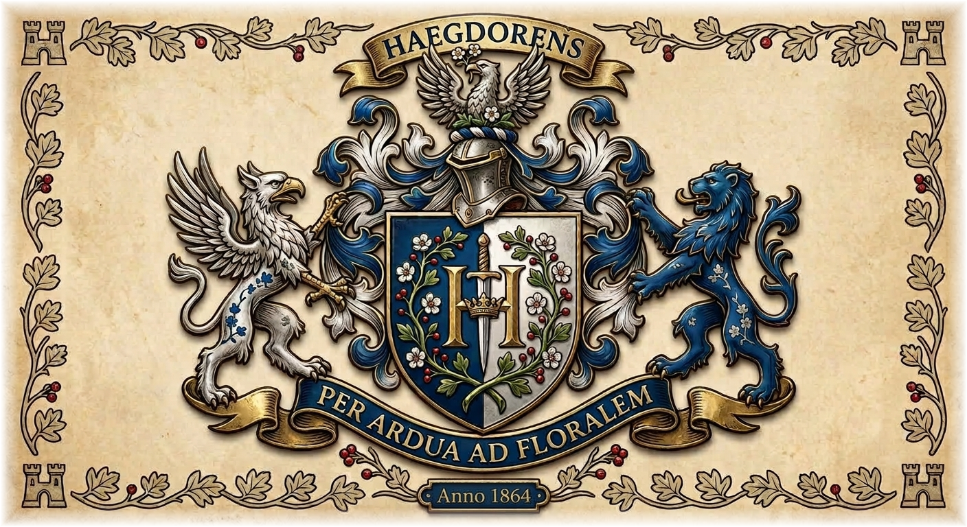 The Official Full Coat of Arms of the Knights of Hagedorn (Anno 1864)